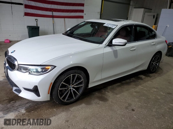 2022 BMW 3 Series 330i xDrive with VIN 3MW5R7J01N8C78063, listed as a Copart auction lot 55321055 with 22,797 mi miles and Salvage title. Bid and sale history available at DreamBid. Image 1.