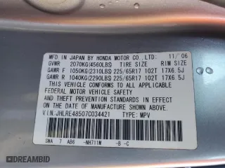 2007 Honda CR-V EX with VIN JHLRE48507C034421, listed as a Copart auction lot 41892825 with 204,306 mi miles and Salvage Title. Bid and sale history available at carsss.com. Image 13.