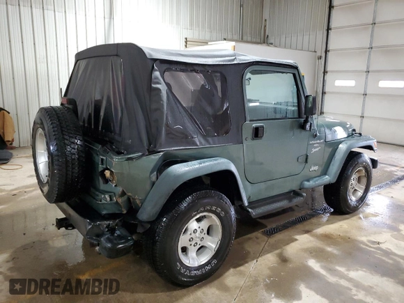 1999 Jeep Wrangler Sport with VIN 1J4FY19S8XP490177, listed as a Copart auction lot 46136045 with 243,883 mi miles and Salvage Title. Bid and sale history available at carsss.com. Image 3.