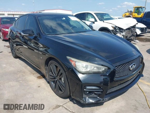 2014 Infiniti Q50 Sport with VIN JN1BV7AP0EM678832, listed as a IAAI auction lot 42370598 with 126,871 mi miles and . Bid and sale history available at DreamBid. Image 1.