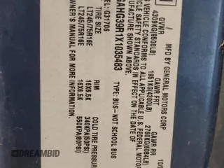 1999 Chevrolet Express with VIN 1GAHG39R1X1035483, listed as a Copart auction lot 45739725 with Not Provided miles and Salvage Title. Bid and sale history available at carsss.com. Image 13.