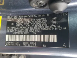 2013 Toyota Highlander with VIN 5TDZK3EH1DS100855, listed as a Copart auction lot 44433395 with 216,673 mi miles and Salvage Title. Bid and sale history available at carsss.com. Image 16.