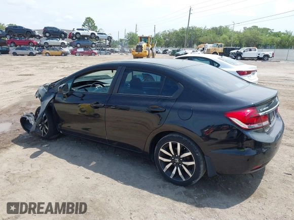 2015 Honda Civic Sedan EX-L with VIN 19XFB2F9XFE249119, listed as a IAAI auction lot 41877073 with 92,886 mi miles. Bid and sale history available at carsss.com. Image 14.