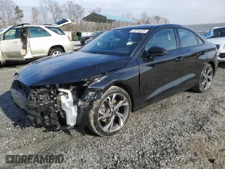 2023 Audi A3 Premium with VIN WAUAUDGY9PA084915, listed as a Copart auction lot 47014575 with 9,907 mi miles and Salvage Title. Bid and sale history available at carsss.com. Image 1.
