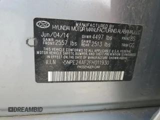 2015 Hyundai Sonata SE with VIN 5NPE24AF2FH011930, listed as a Copart auction lot 54248135 with 159,598 mi miles and Clean Title. Bid and sale history available at DreamBid. Image 12.