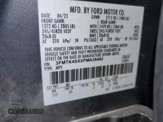 2023 Ford Mustang Mach-E GT with VIN 3FMTK4SXXPMA38492, listed as a Copart auction lot 49809765 with 19,309 mi miles and Salvage Title. Bid and sale history available at DreamBid. Image 13.