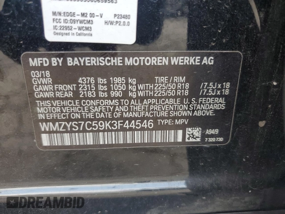 2019 MINI Countryman Cooper z VIN WMZYS7C59K3F44546, wystawiony jako Copart lot #45243785 z przebiegiem 71 093 mil mil oraz Szkoda całkowita • Salvage title. Historia ofert i sprzedaży dostępna na DreamBid. Obrazek 14.