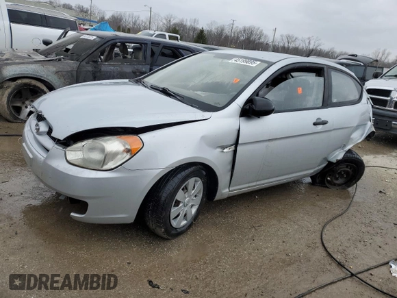 2007 Hyundai Accent GS with VIN KMHCM36C17U041160, listed as a Copart auction lot 45199895 with 225,096 mi miles and Non Repairable. Bid and sale history available at carsss.com. Image 1.