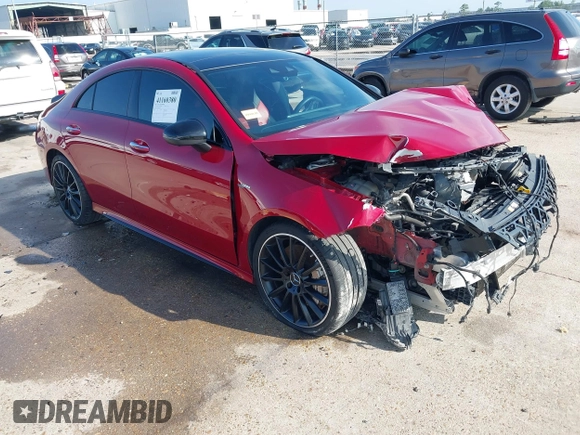 2021 Mercedes-Benz CLA with VIN W1K5J5BB9MN179314, listed as a IAAI auction lot 41160380 with 6,436 mi miles. Bid and sale history available at carsss.com. Image 1.