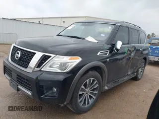 2020 Nissan Armada SL with VIN JN8AY2ND4L9107593, listed as a IAAI auction lot 41538490 with 185,607 mi miles. Bid and sale history available at carsss.com. Image 2.