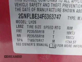 2015 Chevrolet Equinox LT with VIN 2GNFLBE34F6363747, listed as a IAAI auction lot 41769218 with 126,587 mi miles and . Bid and sale history available at carsss.com. Image 9.