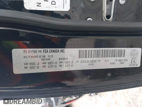 2018 Dodge Charger GT with VIN 2C3CDXJG0JH293163, listed as a IAAI auction lot 41382009 with 111,924 mi miles. Bid and sale history available at carsss.com. Image 9.