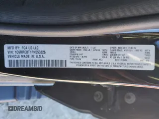 2023 Ram 1500 Lone Star with VIN 1C6RREBT1PN553326, listed as a Copart auction lot 42708125 with 55,353 mi miles and Salvage Title. Bid and sale history available at carsss.com. Image 13.