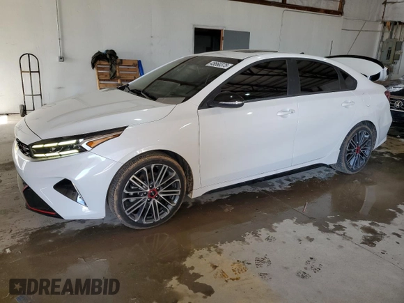 2022 Kia Forte GT with VIN 3KPF44AC3NE477602, listed as a Copart auction lot 45660375 with 77,397 mi miles and Salvage Title. Bid and sale history available at carsss.com. Image 1.