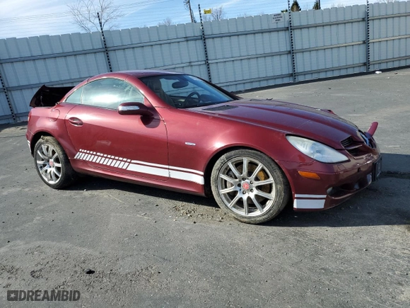 2007 Mercedes-Benz SLK-Class 3.5L with VIN WDBWK56F47F138157, listed as a Copart auction lot 44278645 with 84,704 mi miles and Salvage Title. Bid and sale history available at carsss.com. Image 4.