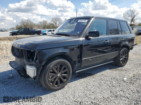 2011 Land Rover Range Rover SC Autobiography with VIN SALMP1E47BA342663, listed as a Copart auction lot 43951195 with 205,393 mi miles and Salvage title. Bid and sale history available at DreamBid. Image 1.