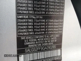 2016 Land Rover Range Rover HSE с VIN SALGS2PF9GA290265, выставлен на аукционе Copart как лот 45559855 с пробегом 52 103 миль миль и Списание • Salvage title. История ставок и продаж доступна на DreamBid. Изображение 15.