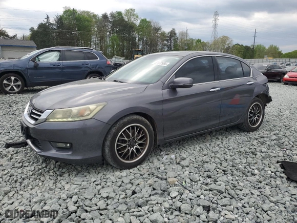 2015 Honda Accord Sedan EX-L with VIN 1HGCR3F85FA004437, listed as a Copart auction lot 52372985 with 201,983 mi miles and Salvage Title. Bid and sale history available at carsss.com. Image 1.