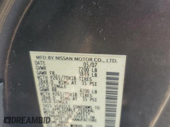 2008 Nissan Titan SE with VIN 1N6BA06FX8N305177, listed as a Copart auction lot 76260204 with 239,235 mi miles and Salvage Title. Bid and sale history available at DreamBid. Image 13.