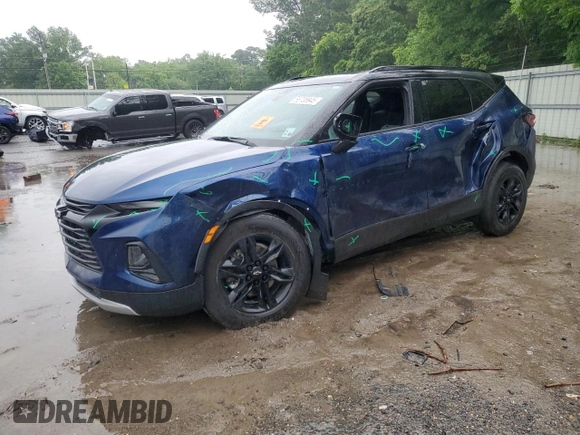 2022 Chevrolet Blazer LT z VIN 3GNKBDRS9NS148718, wystawiony jako Copart lot #55735945 z przebiegiem 21 564 mil mil oraz Szkoda całkowita • Salvage title. Historia ofert i sprzedaży dostępna na DreamBid. Obrazek 1.