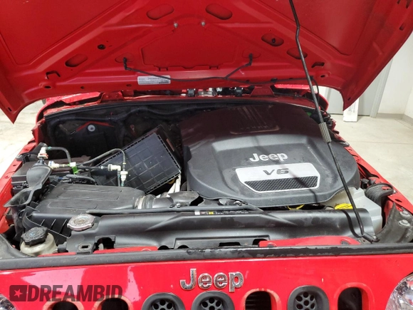 2018 Jeep Wrangler JK Unlimited Sport S with VIN 1C4BJWDG7JL849283, listed as a Copart auction lot 73108554 with 65,382 mi miles and Salvage Title. Bid and sale history available at carsss.com. Image 12.