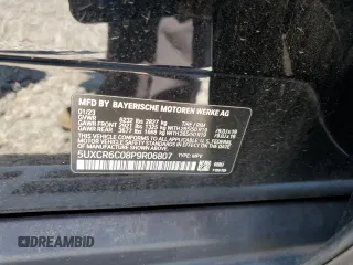 2023 BMW X5 xDrive40i with VIN 5UXCR6C08P9R06807, listed as a Copart auction lot 52030505 with 43,600 mi miles and Salvage title. Bid and sale history available at DreamBid. Image 15.