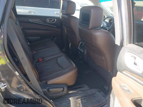 2013 Infiniti JX35 with VIN 5N1AL0MM3DC343801, listed as a IAAI auction lot 41986430 with 117,476 mi miles. Bid and sale history available at carsss.com. Image 8.