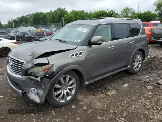 2013 Infiniti QX56 with VIN JN8AZ2NEXD9042353, listed as a Copart auction lot 59745795 with 113,357 mi miles and Salvage title. Bid and sale history available at DreamBid. Image 1.