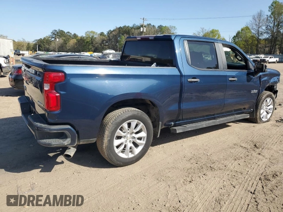 2020 Chevrolet Silverado 1500 Custom with VIN 1GCPWBEH5LZ106046, listed as a Copart auction lot 50284605 with 186,847 mi miles and Salvage Title. Bid and sale history available at carsss.com. Image 3.