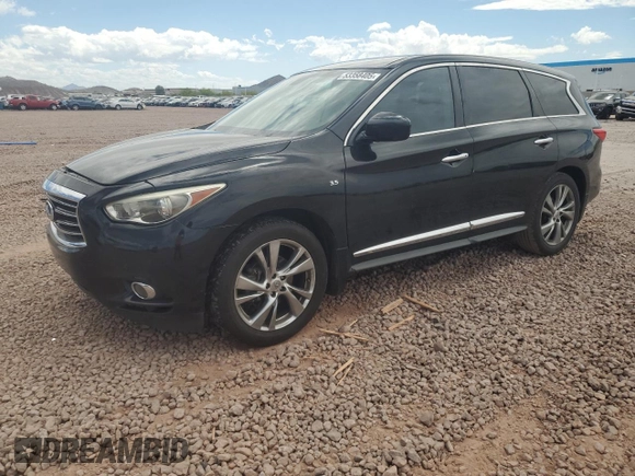 2014 Infiniti QX60 with VIN 5N1AL0MN8EC514830, listed as a Copart auction lot 53358405 with 201,527 mi miles and Salvage title. Bid and sale history available at DreamBid. Image 1.