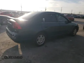 2001 Honda Civic LX with VIN JHMES15591S001856, listed as a Copart auction lot 45950495 with 98,466 mi miles and Salvage Title. Bid and sale history available at carsss.com. Image 3.