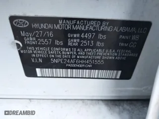 2017 Hyundai Sonata SE with VIN 5NPE24AF6HH451555, listed as a IAAI auction lot 41740859 with 133,182 mi miles. Bid and sale history available at carsss.com. Image 9.