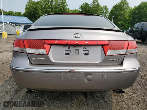 2006 Hyundai Azera SE with VIN KMHFC46F46A105028, listed as a Copart auction lot 59569815 with 219,201 mi miles and Salvage title. Bid and sale history available at DreamBid. Image 6.