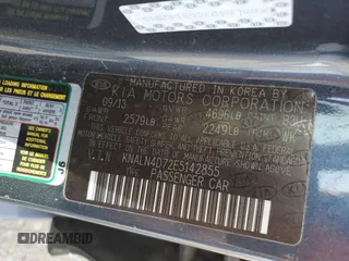 2014 Kia Cadenza Premium with VIN KNALN4D72E5142855, listed as a Copart auction lot 77654804 with 107,216 mi miles and Salvage Title. Bid and sale history available at carsss.com. Image 12.