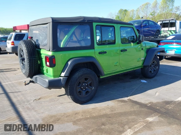 2018 Jeep Wrangler Unlimited Sport S z VIN 1C4HJXDG8JW287876, wystawiony jako IAAI lot #41990385 z przebiegiem 43 420 mil mil oraz . Historia ofert i sprzedaży dostępna na DreamBid. Obrazek 4.