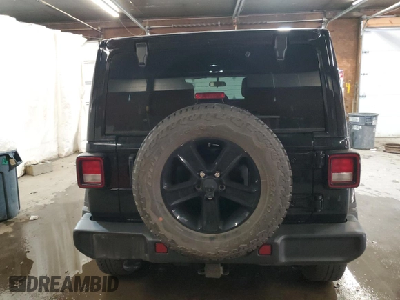 2021 Jeep Wrangler Unlimited Sahara High Altitude with VIN 1C4HJXEG4MW844446, listed as a Copart auction lot 76680594 with 27,124 mi miles and Salvage title. Bid and sale history available at DreamBid. Image 6.