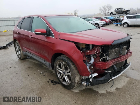 2015 Ford Edge Titanium with VIN 2FMTK4K8XFBC09055, listed as a Copart auction lot 43807355 with 99,591 mi miles and Salvage Title. Bid and sale history available at carsss.com. Image 4.