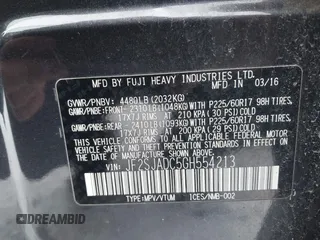 2016 Subaru Forester Premium with VIN JF2SJADC5GH554213, listed as a IAAI auction lot 41318047 with 107,985 mi miles and . Bid and sale history available at carsss.com. Image 9.