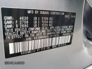 2020 Subaru Legacy Limited with VIN 4S3BWAN68L3013625, listed as a Copart auction lot 49170775 with 12,912 mi miles and Salvage Title. Bid and sale history available at DreamBid. Image 14.