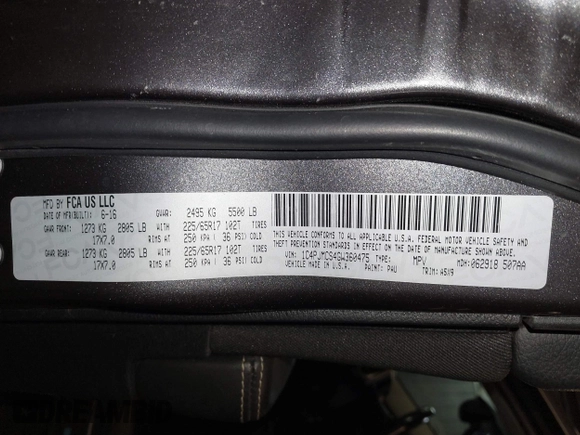 2016 Jeep Cherokee Latitude with VIN 1C4PJMCS4GW360475, listed as a IAAI auction lot 41479053 with 154,554 mi miles. Bid and sale history available at carsss.com. Image 9.