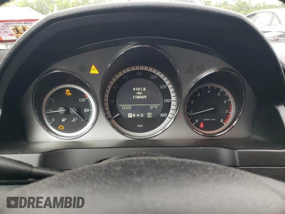 2011 Mercedes-Benz C 300 Sport with VIN WDDGF8BB3BR176510, listed as a Copart auction lot 57772405 with 118,069 mi miles and Salvage title. Bid and sale history available at DreamBid. Image 9.
