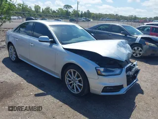 2014 Audi A4 Premium Plus with VIN WAUEFAFL6EN005948, listed as a IAAI auction lot 41923138 with 129,715 mi miles. Bid and sale history available at carsss.com. Image 1.