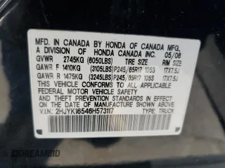 2006 Honda Ridgeline RTL with VIN 2HJYK16546H573117, listed as a Copart auction lot 74472753 with 135,665 mi miles and Salvage Title. Bid and sale history available at carsss.com. Image 12.