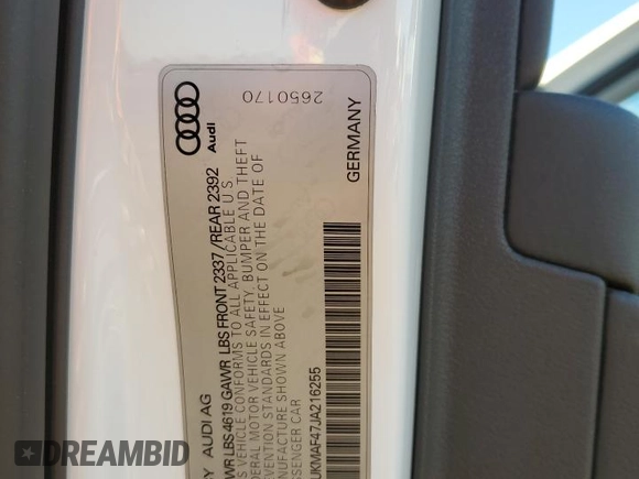 2018 Audi A4 Premium with VIN WAUKMAF47JA216255, listed as a Copart auction lot 41531235 with 79,109 mi miles and Salvage Title. Bid and sale history available at carsss.com. Image 14.