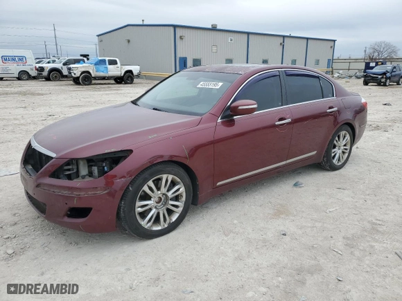 2010 Hyundai Genesis with VIN KMHGC4DF3AU101521, listed as a Copart auction lot 45555195 with 127,577 mi miles and Salvage Title. Bid and sale history available at carsss.com. Image 1.