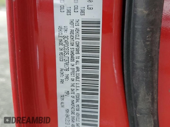 2018 Dodge Journey GT with VIN 3C4PDCEG5JT370178, listed as a Copart auction lot 51810755 with 130,714 mi miles and Salvage title. Bid and sale history available at DreamBid. Image 13.