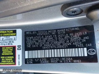 2020 Lexus ES with VIN 58ADZ1B11LU069221, listed as a IAAI auction lot 41705468 with 49,853 mi miles. Bid and sale history available at carsss.com. Image 9.
