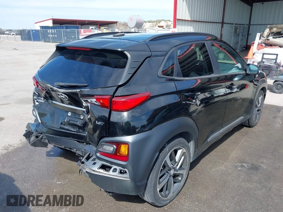 2018 Hyundai Kona Limited with VIN KM8K33A58JU078785, listed as a IAAI auction lot 41808445 with 58,738 mi miles. Bid and sale history available at carsss.com. Image 4.