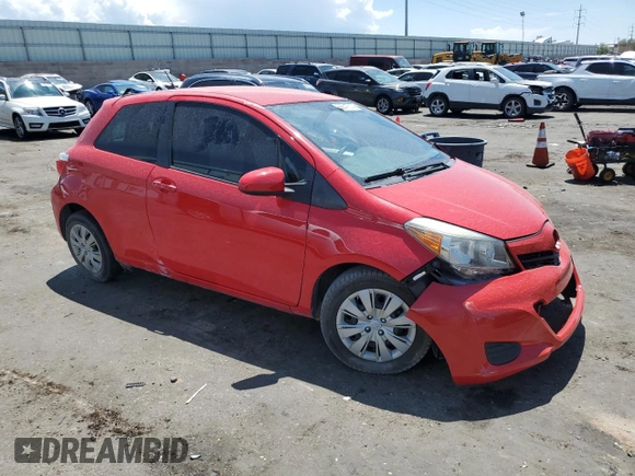 2013 Toyota Yaris L with VIN JTDJTUD33DD572217, listed as a Copart auction lot 66847514 with 0 mi miles and Salvage Title. Bid and sale history available at carsss.com. Image 4.