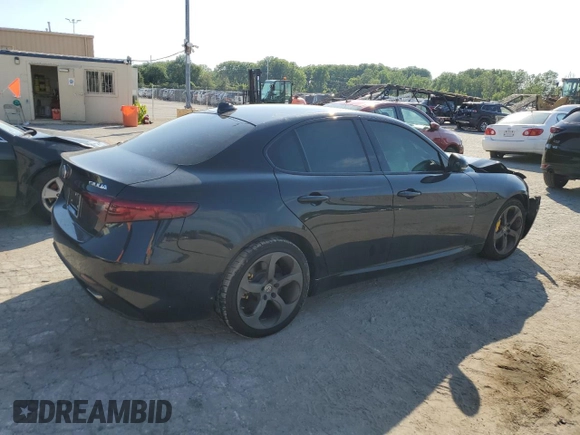 2017 Alfa Romeo Giulia with VIN ZARFAEDN4H7535772, listed as a Copart auction lot 58783614 with Not provided miles and Salvage title. Bid and sale history available at DreamBid. Image 3.